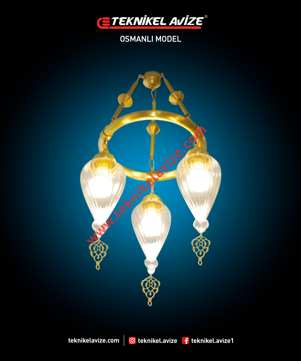 Ottoman Model 30 cm 1-Ring Mosque Chandelier – No 923 - Teknikel Avize