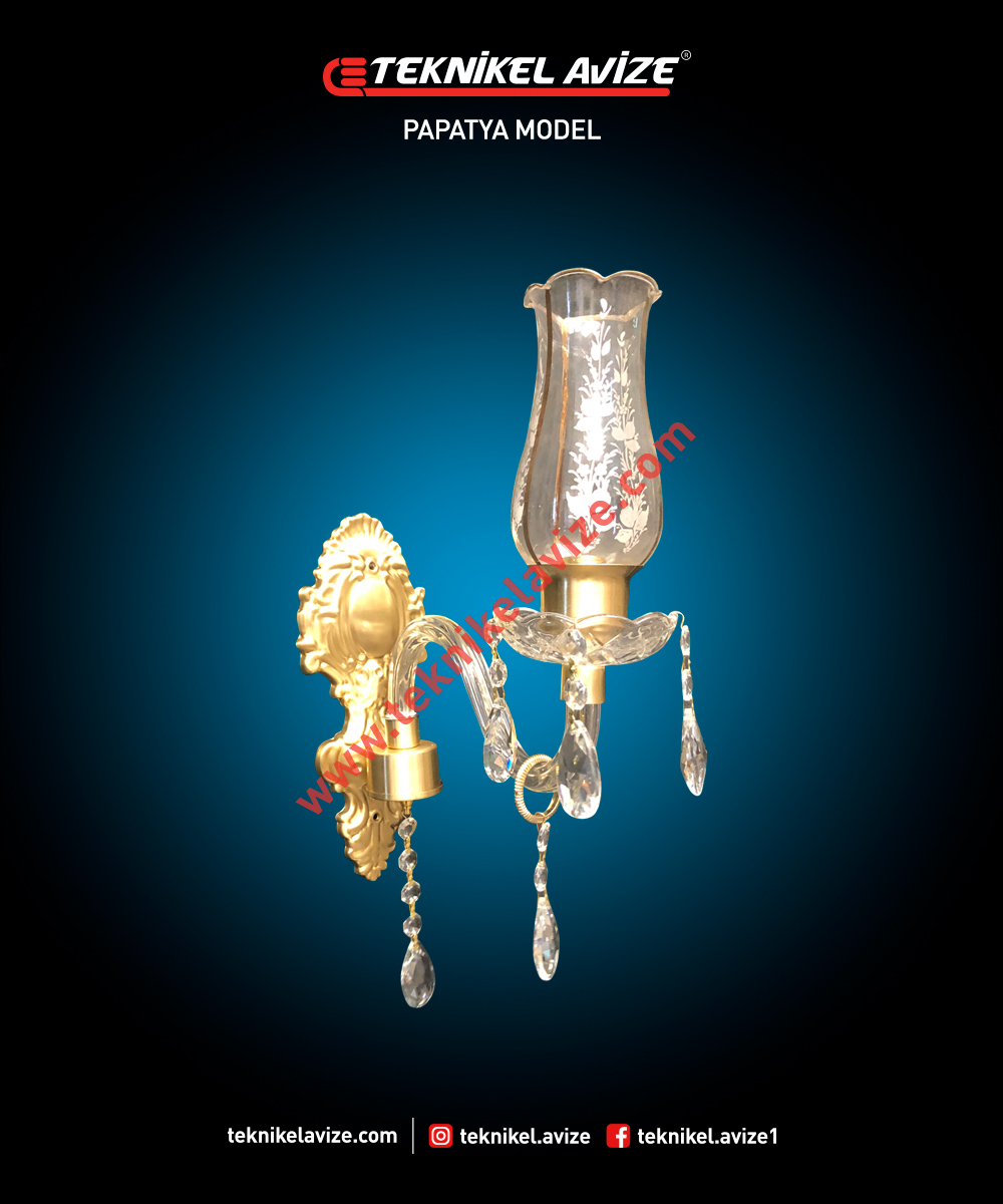 Papatya Model 15 cm Duvar Apliği – No 960 - Teknikel Avize